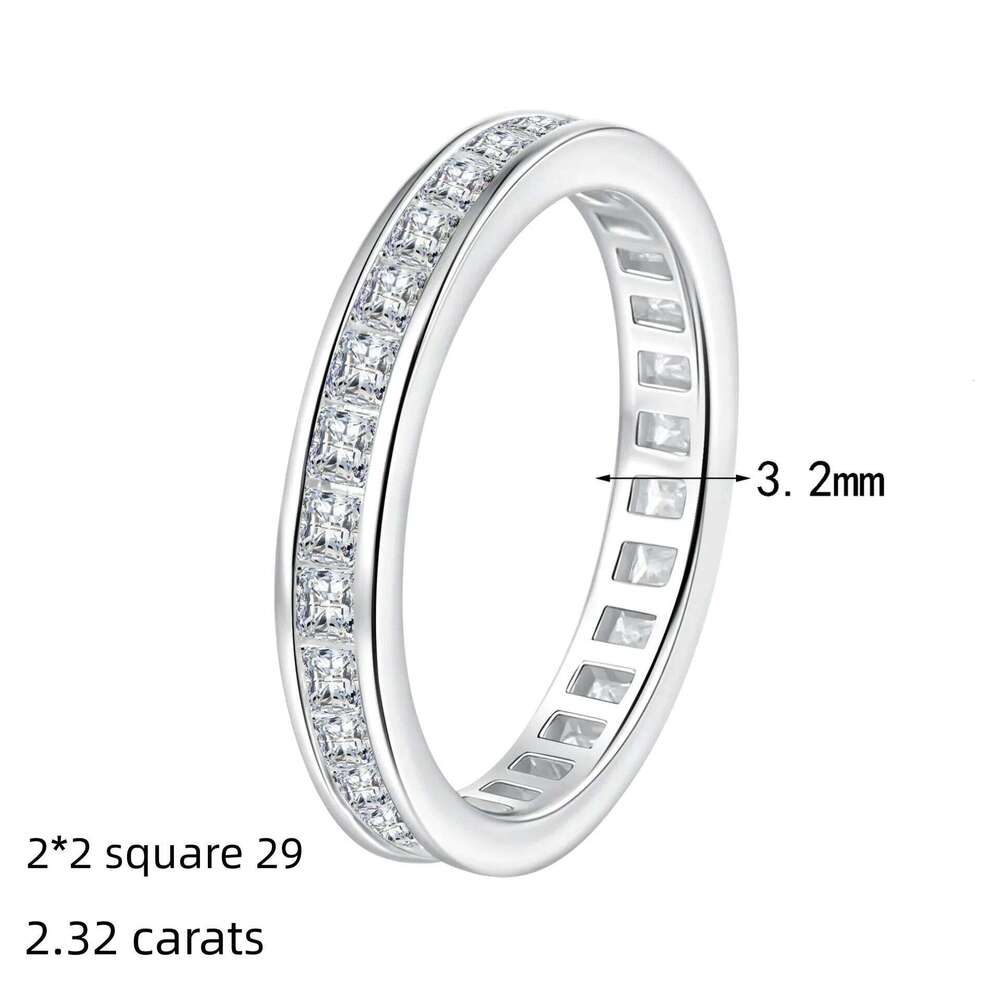 2.32ct DVVS1 Moissanite Ring for Women 100% Real 925 Sterling Silver Gold Plated Wedding Party Charm Fine Jewelry New 401