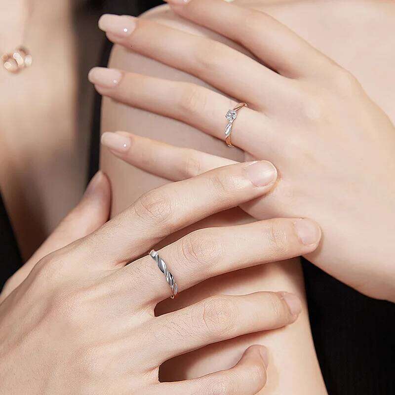 0.5ct D Color Moissanite Engagement Couple Ring for Women 925 Sterling Silver Gold Plated Solitaire Rings Wholesale ca2