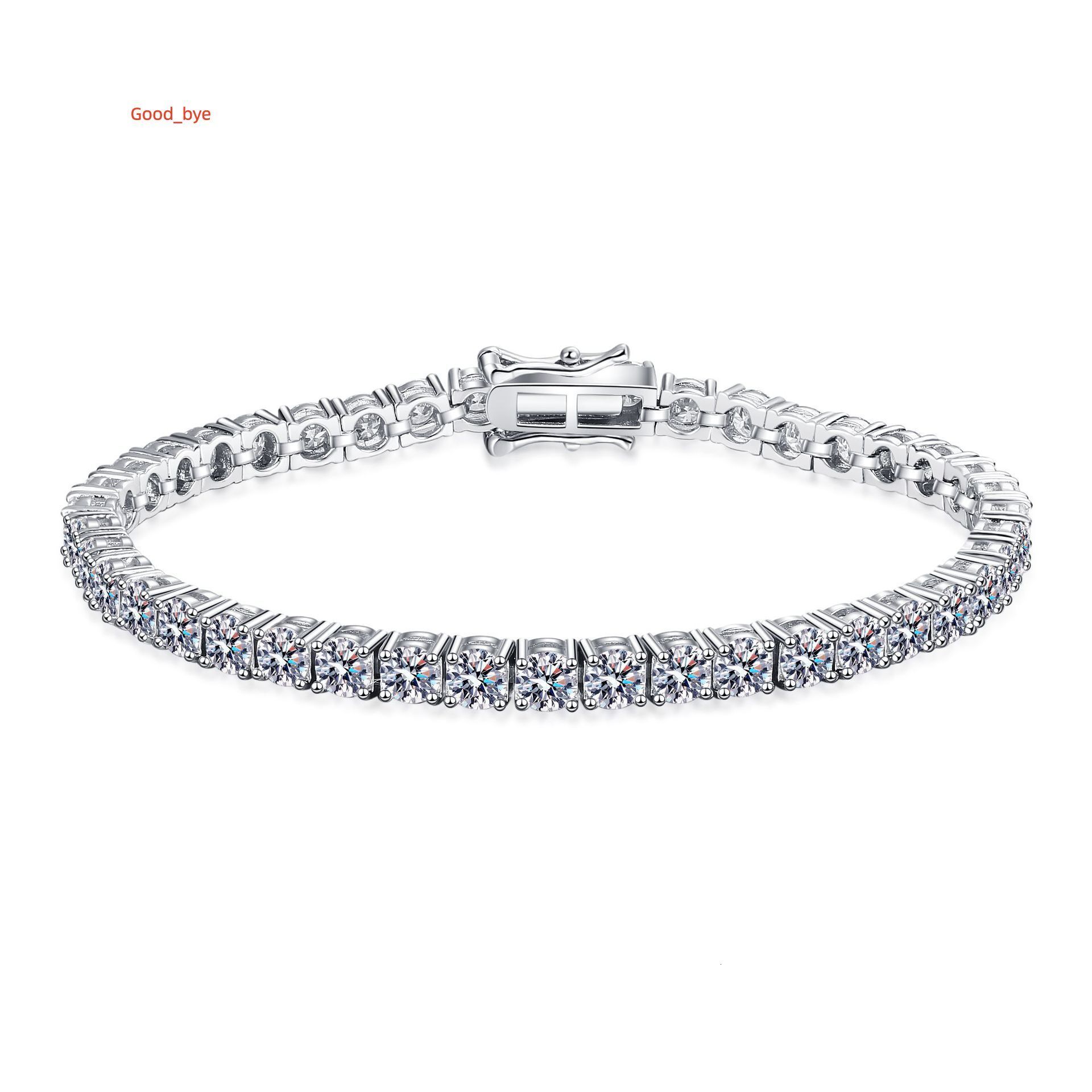 Silver 925 with Platinum 950 Plated 10ct D VVS2 White Shining Moissanite Diamond Gemstone Tennis Bracelet for Women and Men