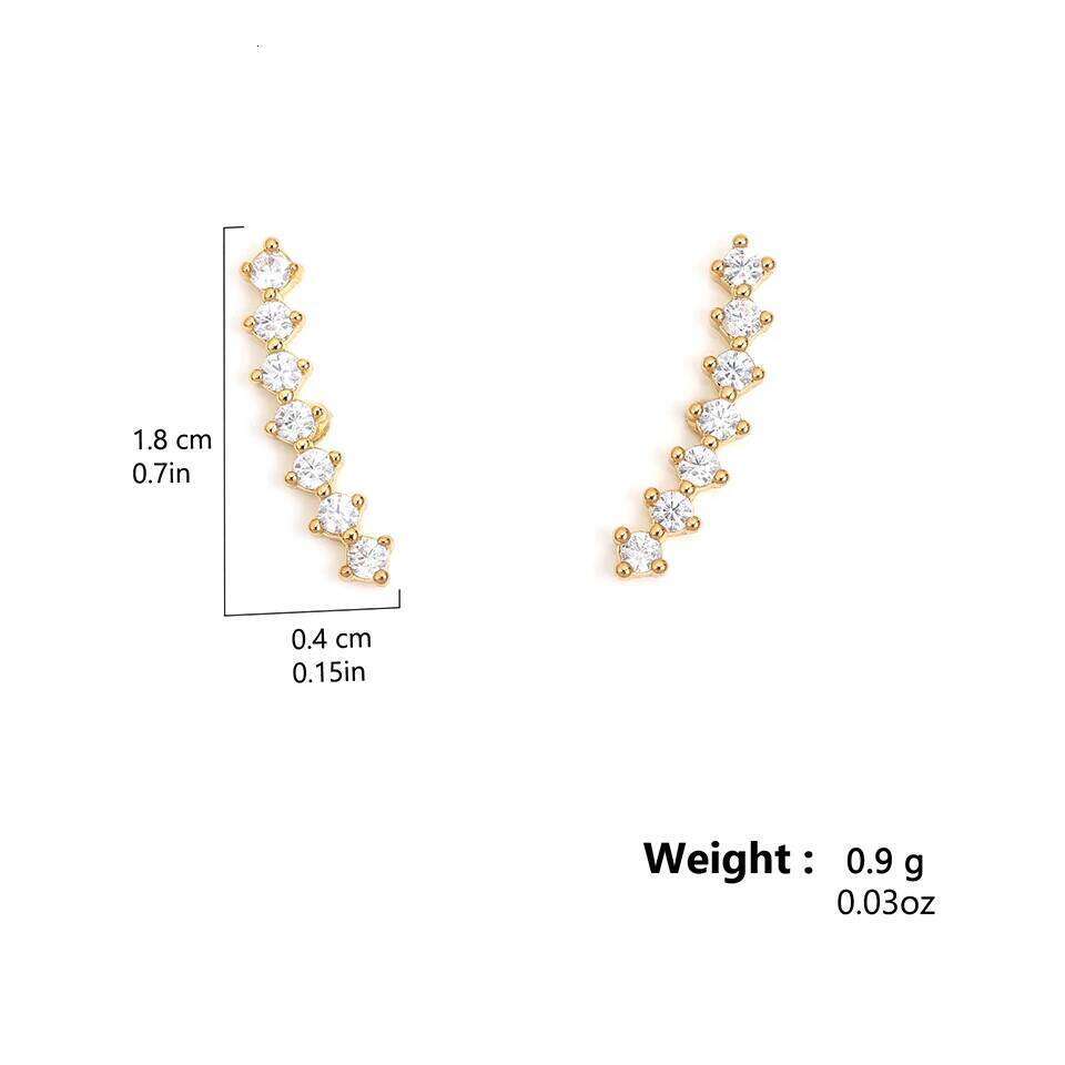 ZAKOL Fashion Round Shiny Zircon Climbing Earrings for Women Long Dipper Climber Ear Cuff Earring Wedding Jewelry