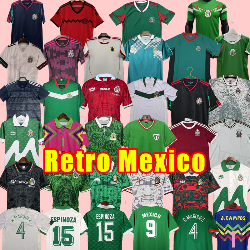Vintage MEXICO RETRO soccer jerseys BLANCO Hernandez Campos uniforms JORGE CAMPOS goalkeeper Football shirt 94 95 70 1983 86 1994 95 1997 98 99 1998 1999 1970