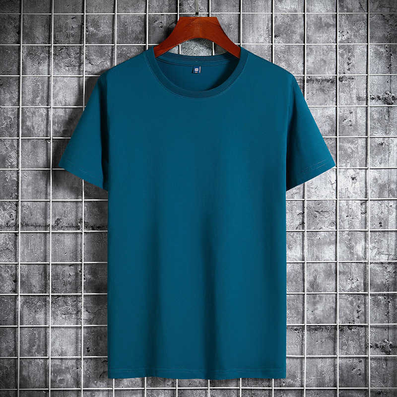 Modal Ice Silk Cotton Short Sleeve T-shirt for Men Solid Color Versatile Round Neck Lycra Stretch Casual Half Base Shirt