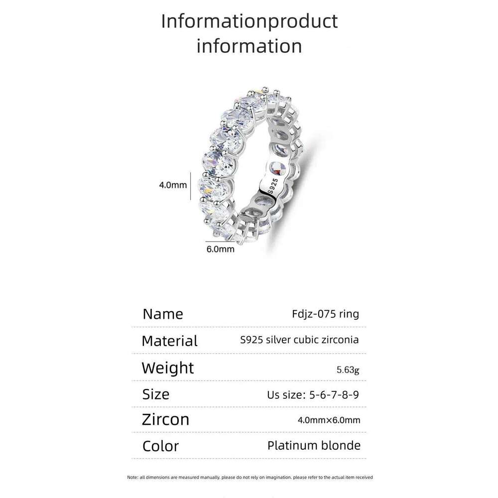 4*6mm Zircom Engagement Ring for Women 925 Sterling Silver Gold Plated Solitaire Rings Wholesale f64