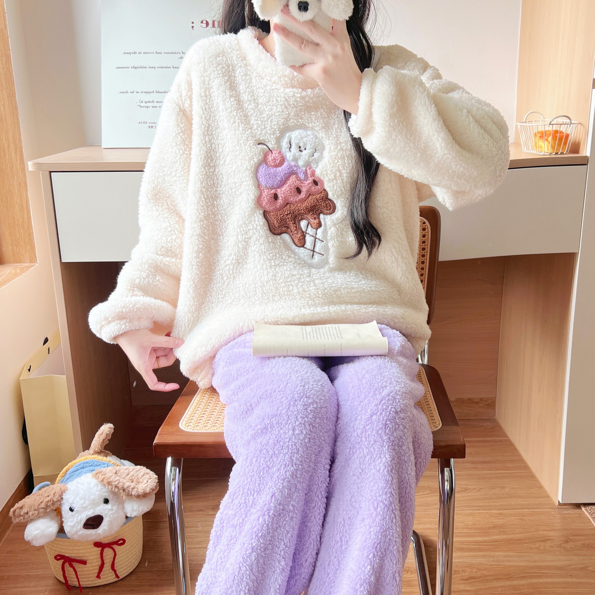 B1277-Trendy Female Fashion Combo - Cozy Pullover Jumper Complemented by Skinny Fit Pants