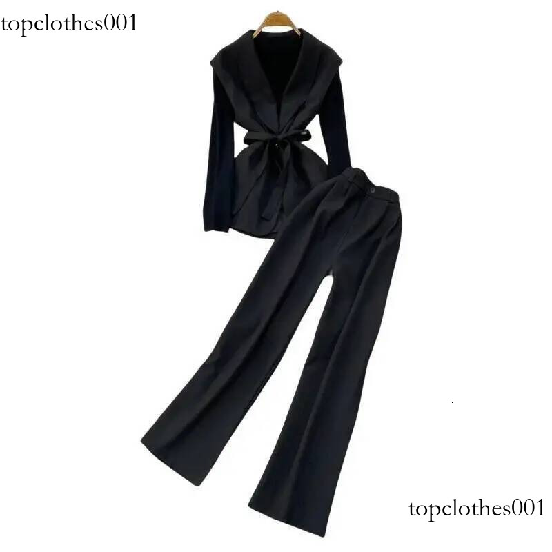 XFPV Korean Style 3 Piece Set For Women Autumn New Long Sleeves Knitted Sweater Loose Blazer Vest + High Waist Wide Leg Jeans