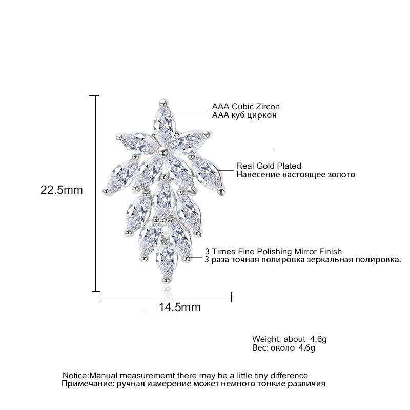 ZAKOL Elegant Marquise Crystal Zirconia Flower Stud Earrings Transparent CZ Bridal Wedding Party Earring
