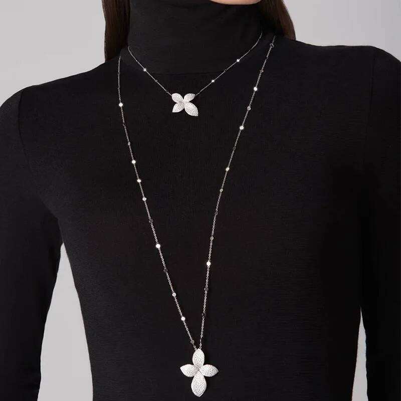 ZAKOL New Trendy Gold Silver Color Zircon Inlaid Leaf Long Necklace for Women Fashion Sequins Sexy Party Sweater Chain Jewelry