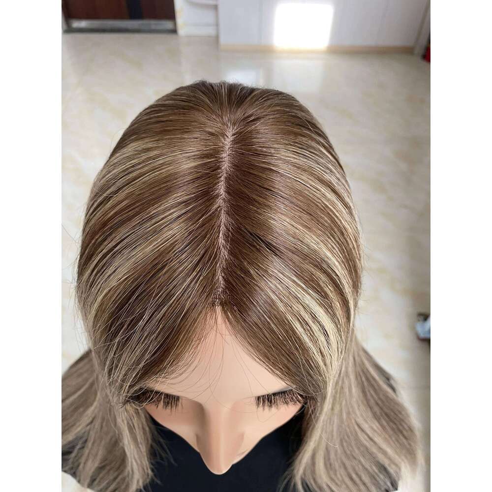 Factory Human Raw Hair 6.5x7 Inch Base Balayage Color Toupee Instock Fast Shipping Silk Topper For Woman