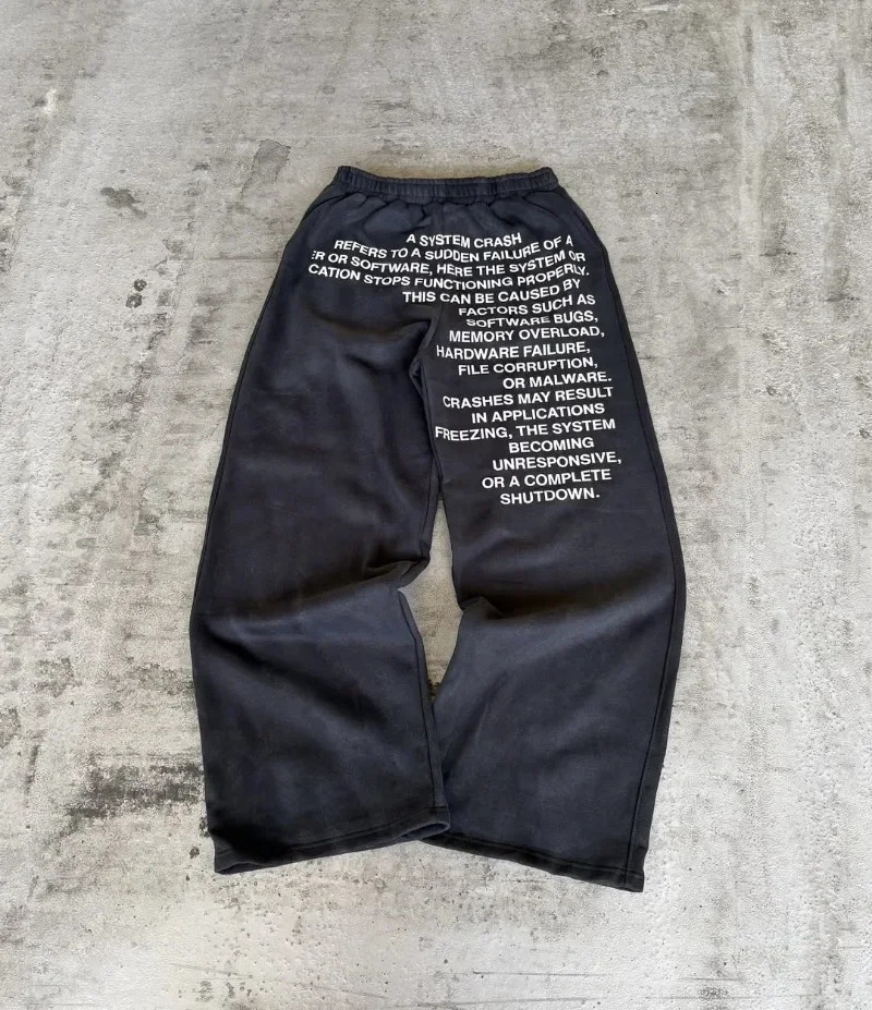 2025 High Street Trendy Harajuku Streetwear Trousers Women American Retro Letter Printing Sweatpants Men Hip Hop Casual Jogger 251223