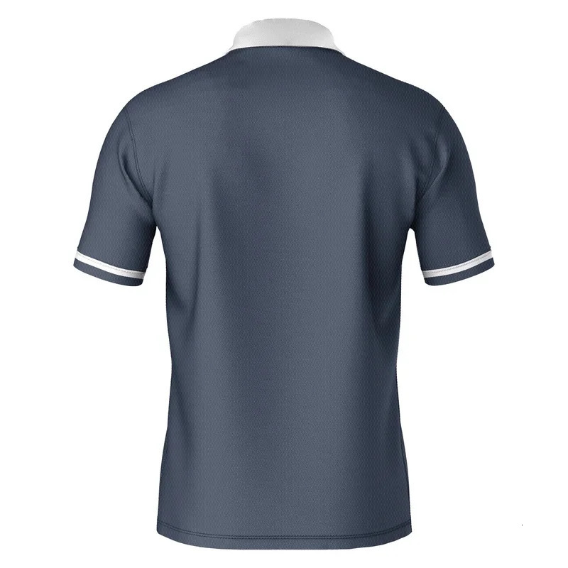 Mens polo shirt with button collar shortsleeved pullover summer casual sports solid color striped lapel mens trend Tshir 251219
