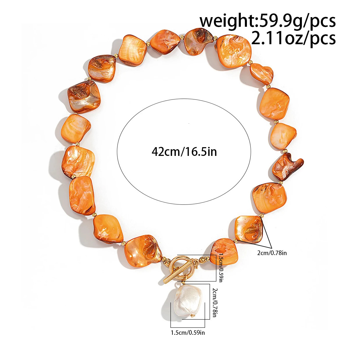IngeSightZ Elegant Baroque Pearl Pendant Choker Necklace Women Trendy OT Buckle Beaded Clavicle Chain Beach Jewelry 251223