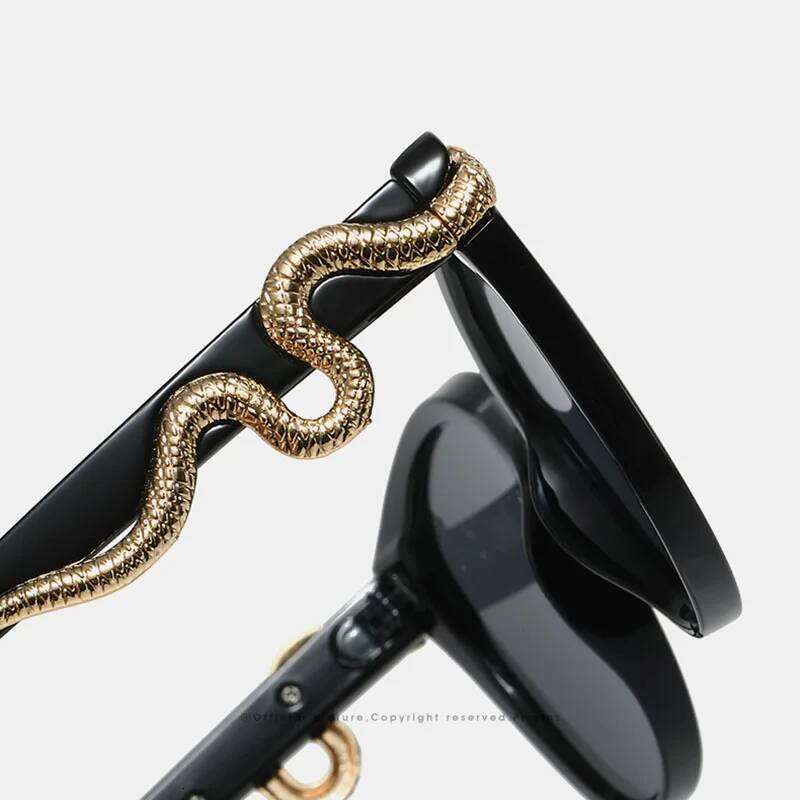 Vintage Y2k Cat Eye Gold Snake Sunglasses Women For Men Sun Glasses Punk Popular Sexy Ladies Luxury Brand Designer Shades Uv400