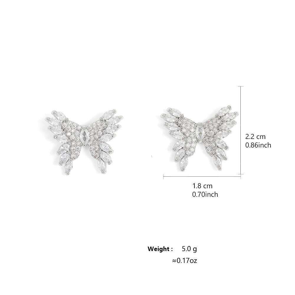 ZAKOL Luxury Shiny AAA Cubic Zirconia Butterfly Earrings For Women Charm Wedding Jewelry Christmas Gifts 2024 New