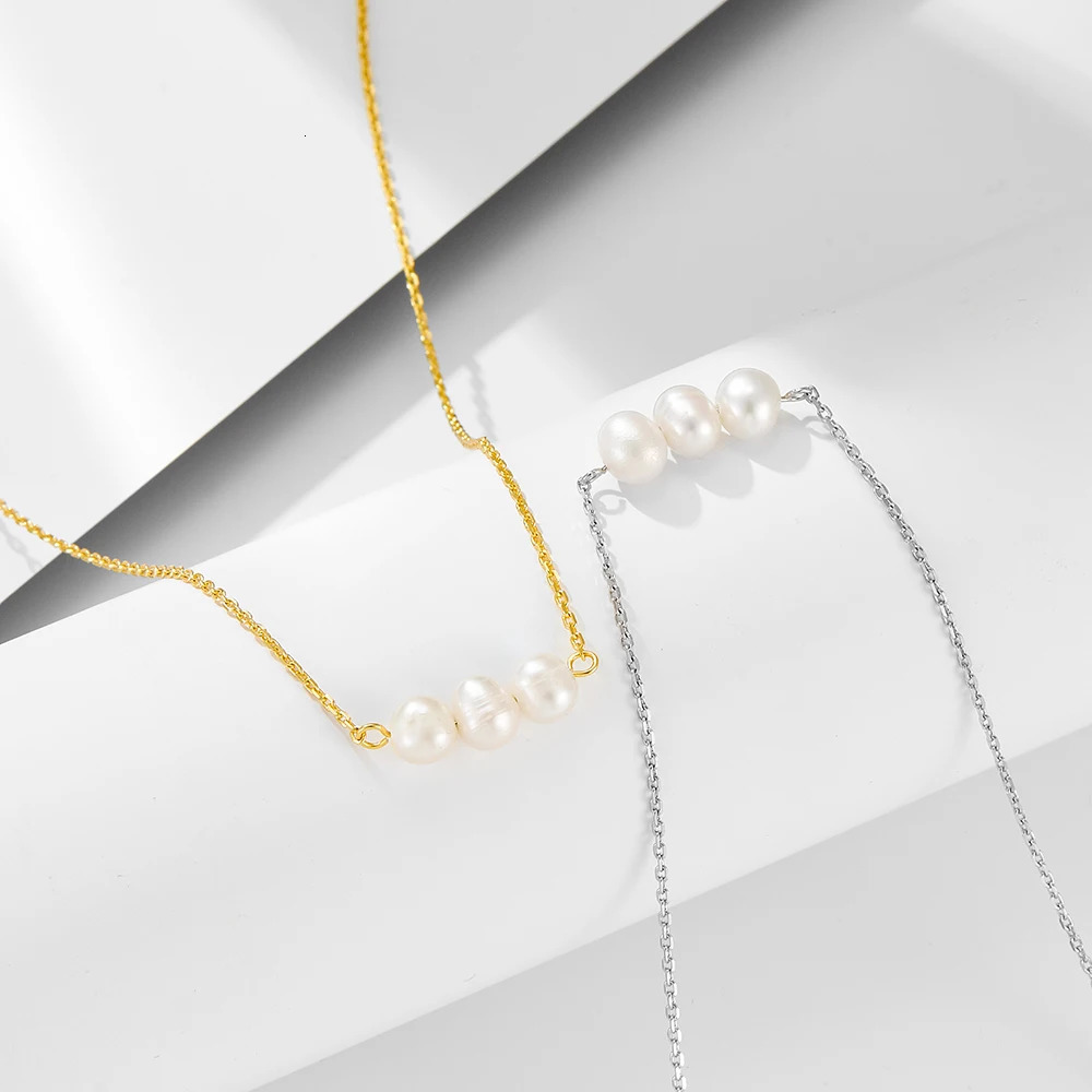 Natural Freshwater Pearl Necklace for Women 925 Sterling Silver Elegant Simple Minimalist Choker Chain 251223