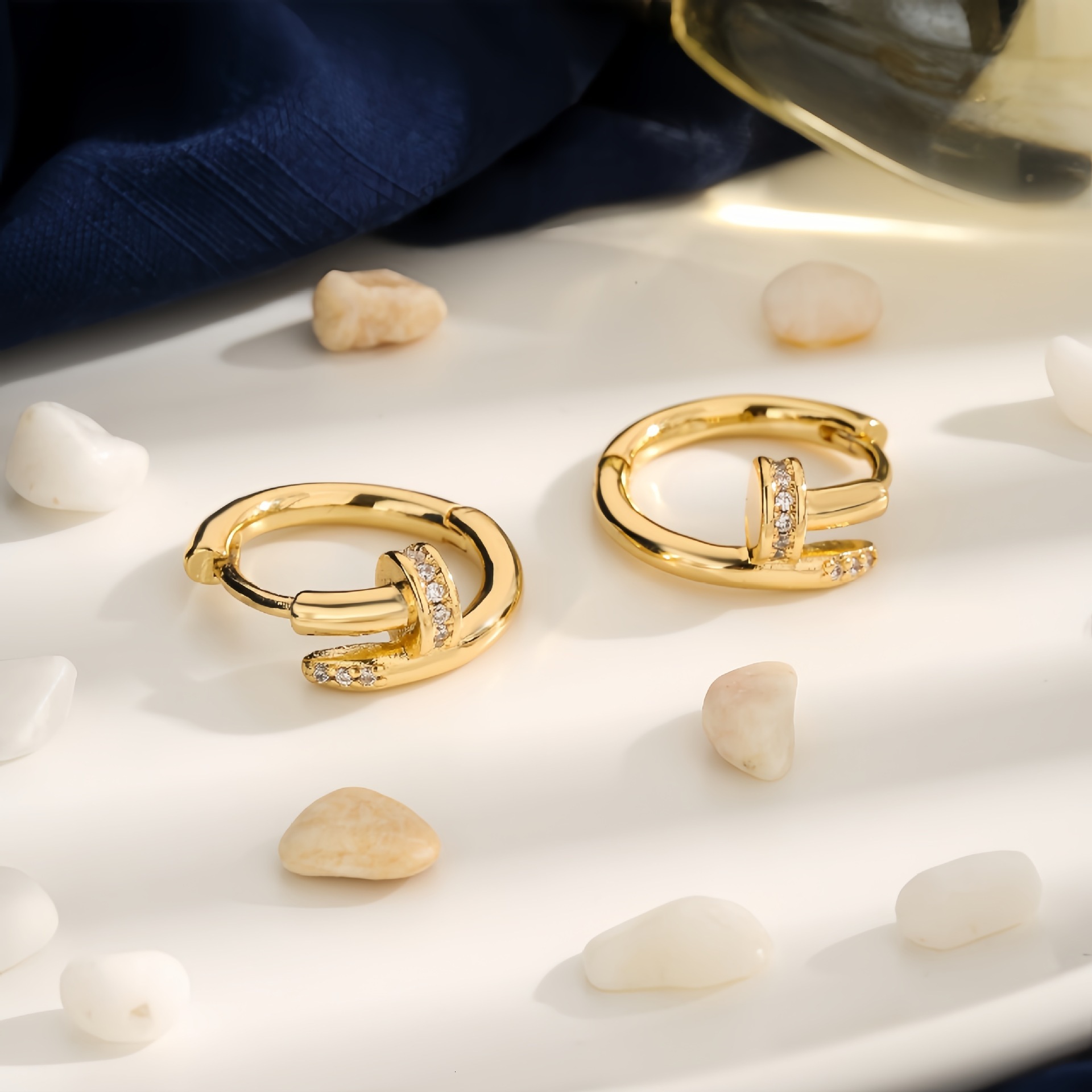 Luxury Creative Design Fashion Jewelry Korean Niche Design Sense Personality Stud Simple Earrings Elegant Light Luxury Versatile Earrings Women's