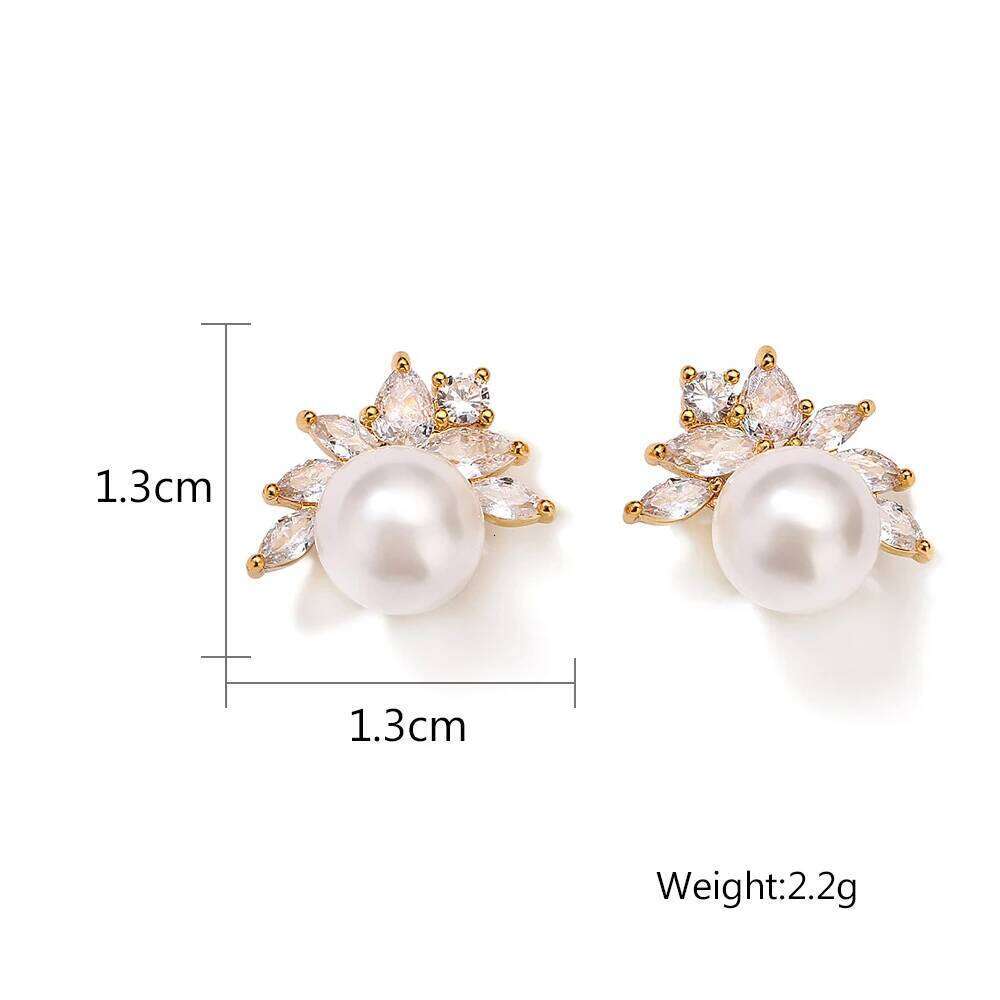 ZAKOL Exquisite Sparkling Zircon Imitation Pearl Stud Earrings for Women Girls Cute Sweet Unique Design Bridal Wedding Jewelry