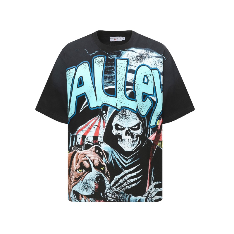 Men's T-Shirts Vally American Drop Animal Print Shorts Sleeve Harajuku Gothic Graphic Madam Top Street T-shirts Fashion Men Women Clothes