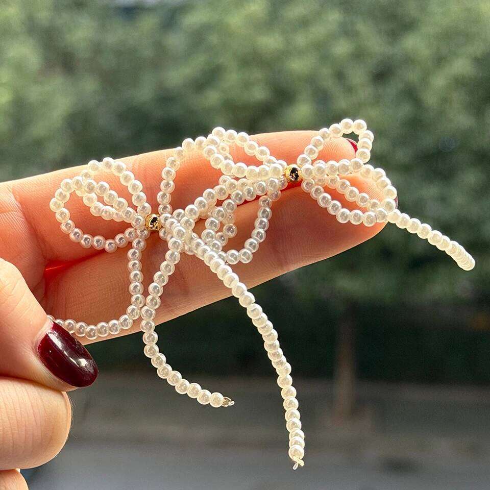 ZAKOL White Bow Imitation Pearl Tassel Drop for Women Temperament Korean Fashion Earrings Wedding Party Jewelry