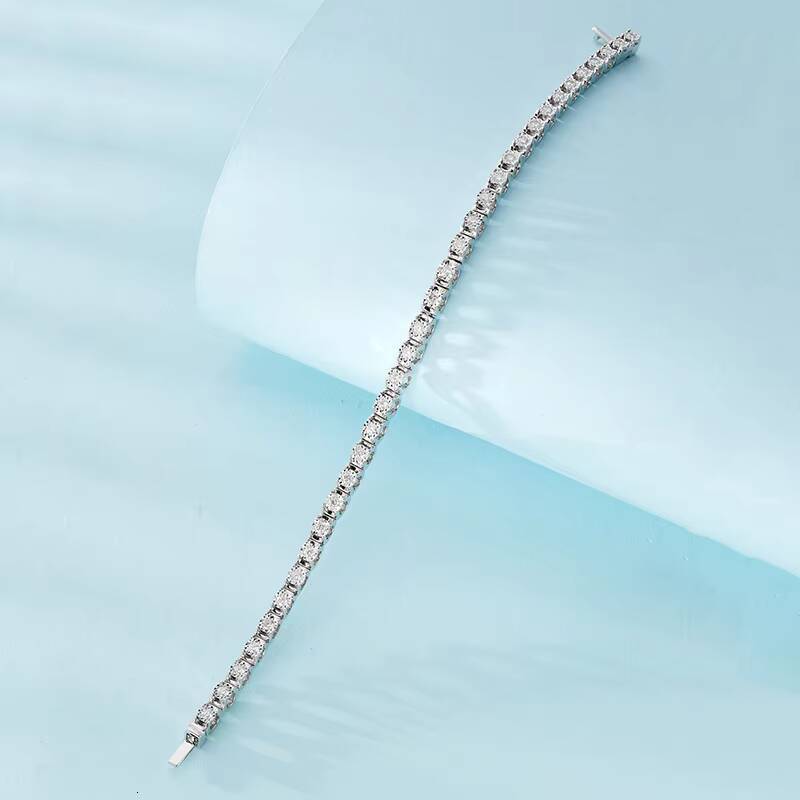 Luxury 18K Solid Gold Tennis Chain Hip-hip Bracelet Iced Def Vvs Hpht Lab Grown Diamond Gold Jewelry for Men Women