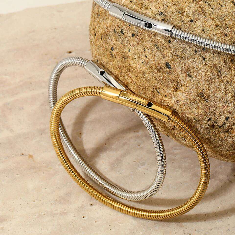 ZAKOL Simple Waterproof Stainless Steel Snake Chain Bracelets for Women Men Fashion Trendy Daily Jewelry Accessories Gift