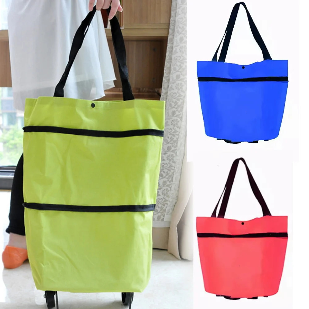Small Pull Cart Folding Shopping Bag Shopping Buy Food Trolley Bag on Wheels Bag Buy Vegetables Shopping Organizer Portable Bag 251225