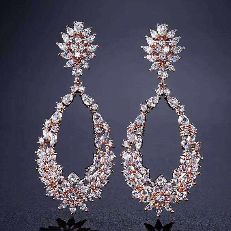 ZAKOL Luxury Buling Mirco Paved Cubic Zircon Dangle Drop Earrings For Women Exquisite Bridal Earring Wedding Jewelry