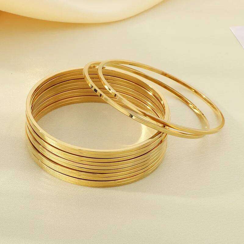 ZAKOL 2mm Width Stainless Steel Smooth Circles Bracelet for Women Minimalist Fashion Waterproof Stackable Jewelry