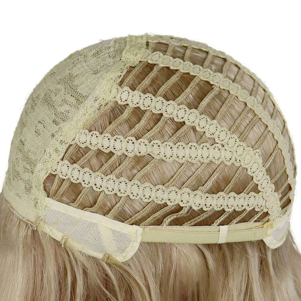 Short Blonde Wigs Synthetic Hair with Bangs Natural Bob for Women Straight Hairstyle Heat Resistant Daily Casual Mom Wig