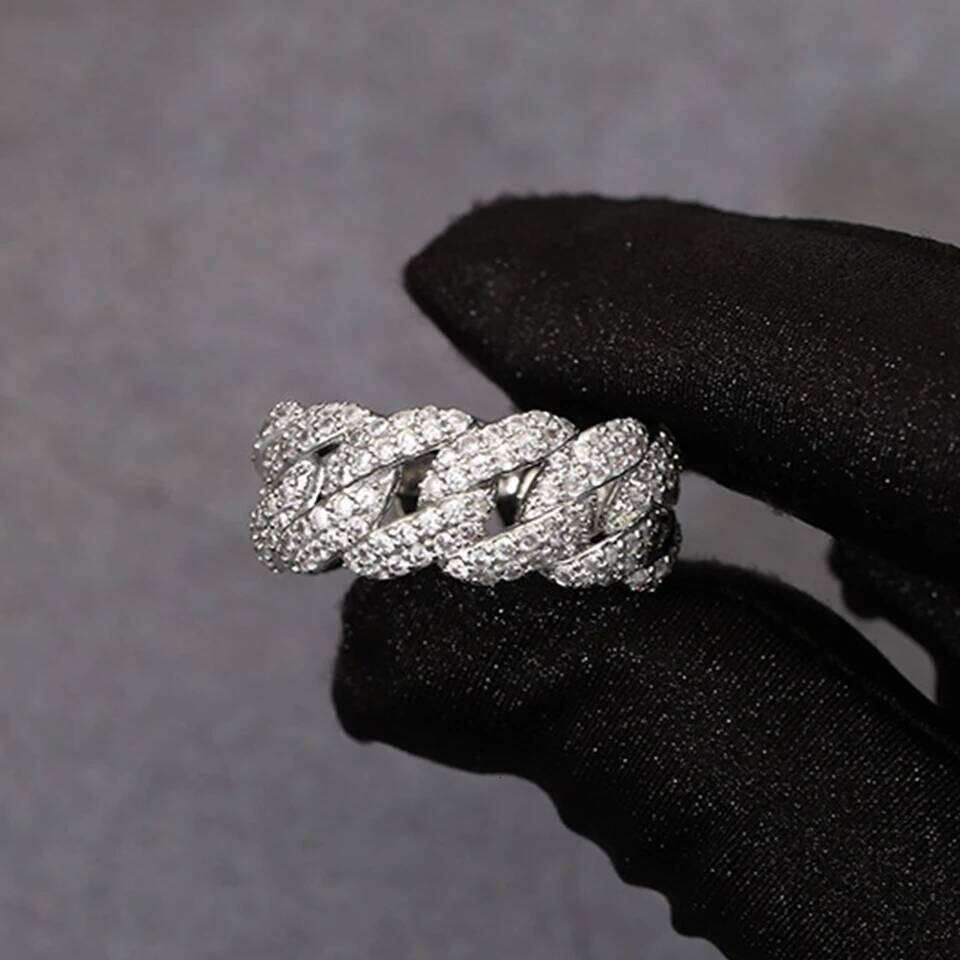 ZAKOL New Trendy Silver Color Chain Open Ring For Women Micro-Intact Zircon Wedding Anniversary Gift Jewelry