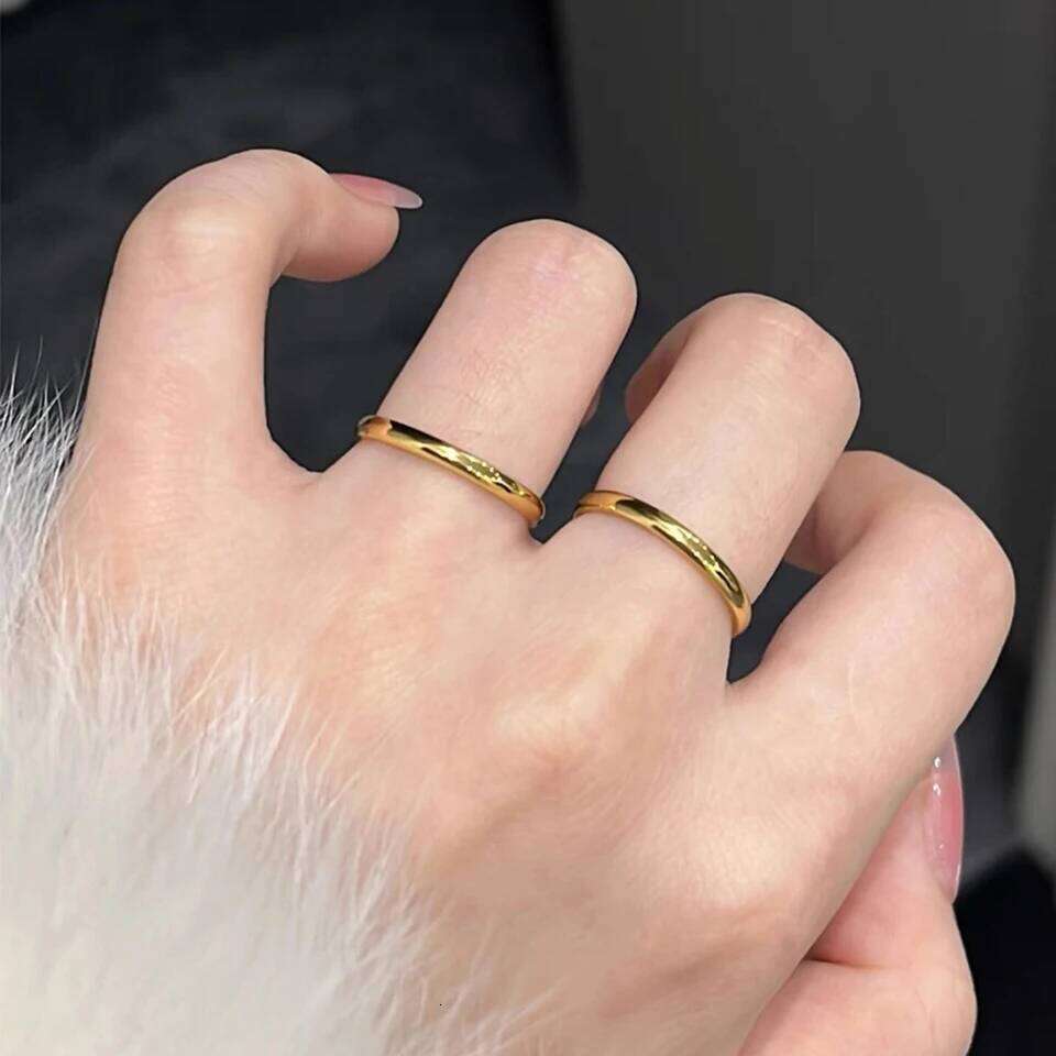 ZAKOL 2mm Width Stainless Steel Women Girls Exquisite Minimalist Style Tail Ring for Used in All Seasons
