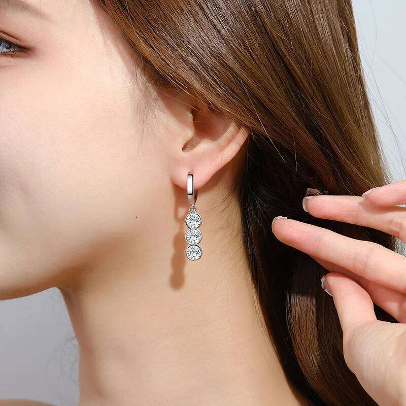 0.6ct D Color Moissanite Stud Earrings Round Cut Lab Created Diamond 925 Sterling Silver Bridal Jewelry For Women Gifts 128