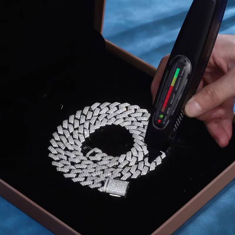 Instock Cuban Link Chain 10k White Gold Lab Diamond Iced Out Jewelry 16 18 20 22 24 Inches 15mm for Men Hip Hop Cuban Necklace