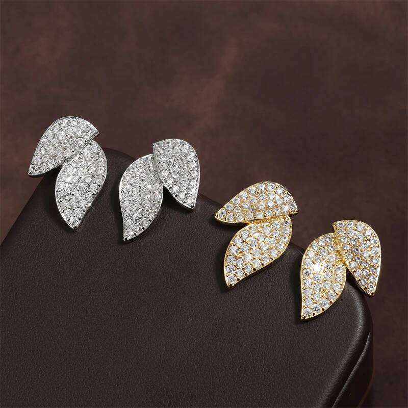 ZAKOL Luxury Buling Micro Paved Zirconia Leaf Earring for Women Exquisite White Crystal Wedding Party Aesthetic Jewelry