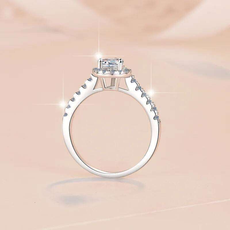 1-5ct D Color Moissanite Engagement Ring for Women 925 Sterling Silver Gold Plated Solitaire Rings Wholesale e80