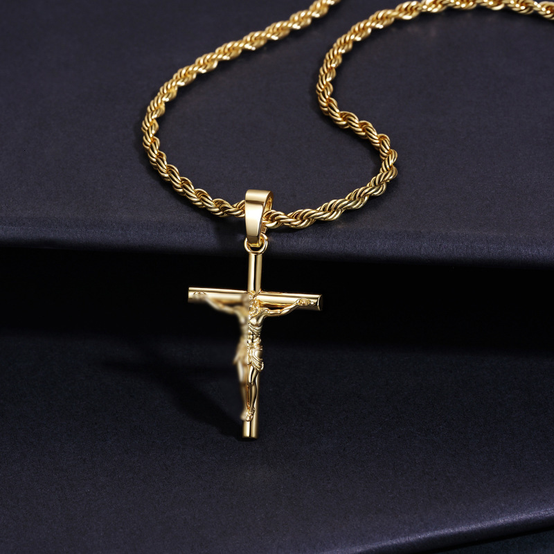 Luxury Brand Designer Jewelry European And American Hot-Selling Cross Necklace 18K Gold Plated Non-Fading Personalized High-End Cross Pendant For Men