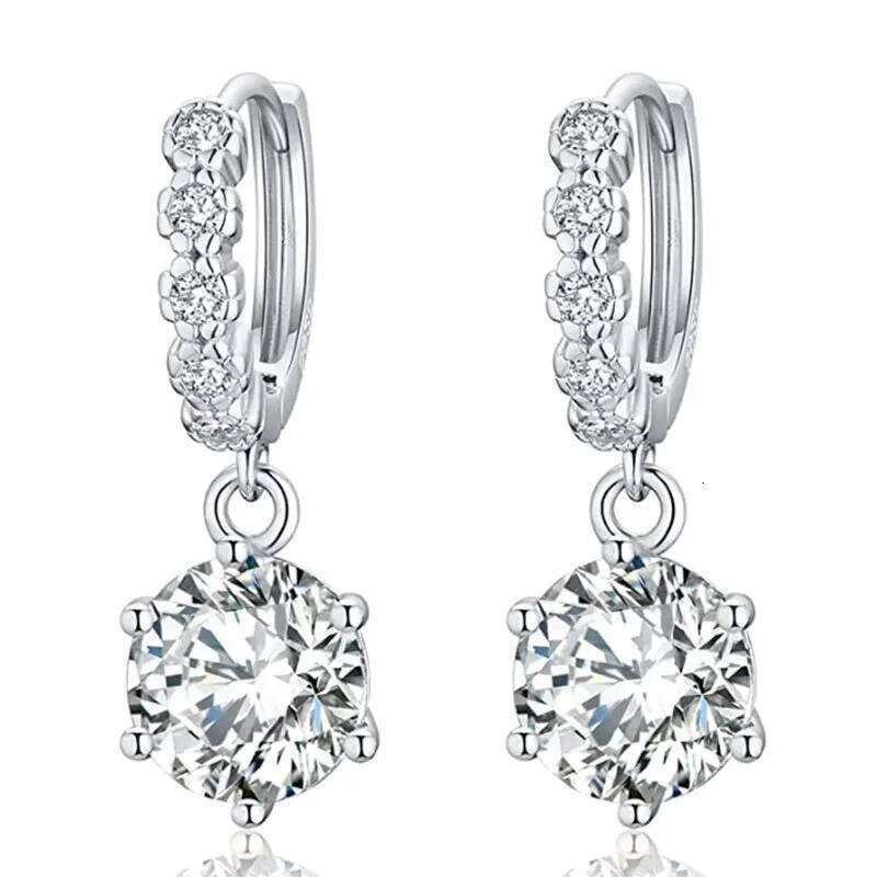 1-3ct D Color Moissanite Stud Earrings Round Cut Lab Created Diamond 925 Sterling Silver Bridal Jewelry For Women Gifts ba2
