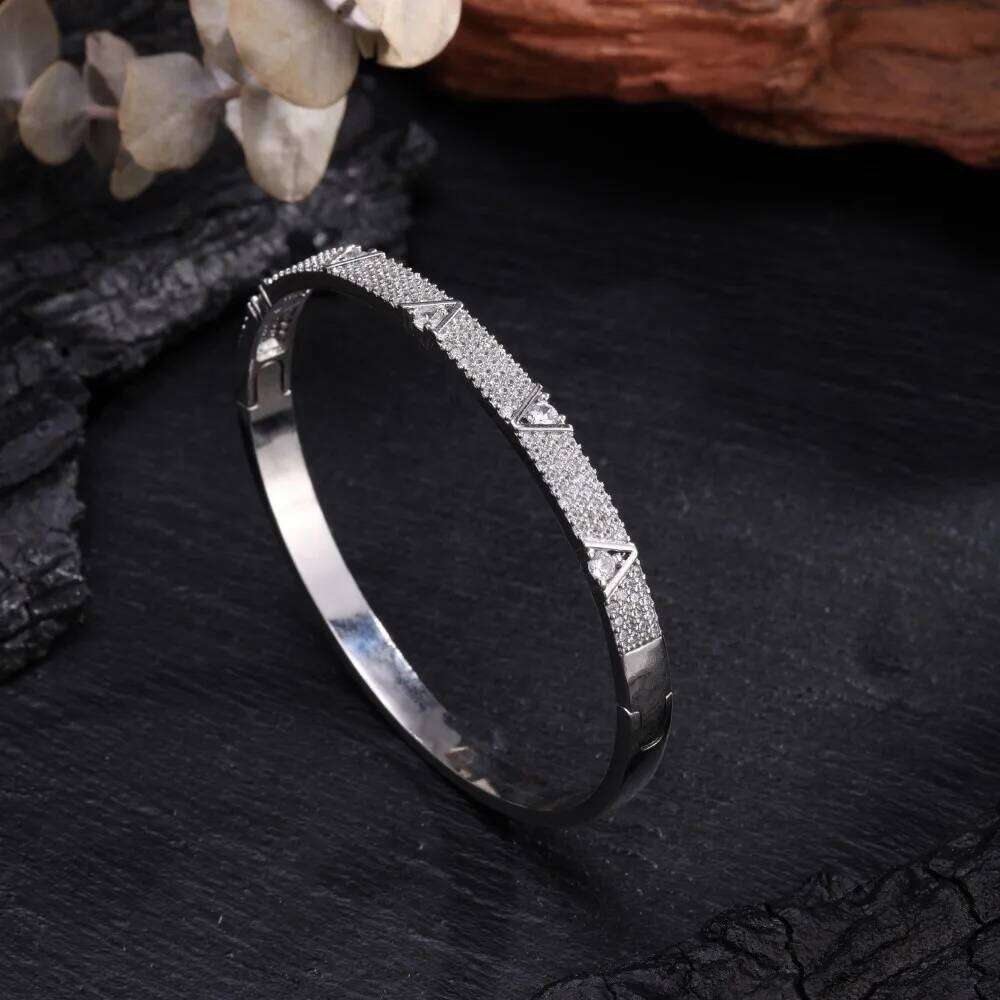 ZAKOL Light Luxury V-shaped Micro Inlaid Zircon Bracelet For Women/Men New Unique Design Jewelry Gift