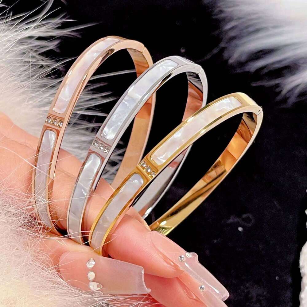 ZAKOL Classic Stainless Steel Fritillaria Bracelet Ring Set 18K Gold Color Shiny Zircon Daily Party Jewelry Accessories
