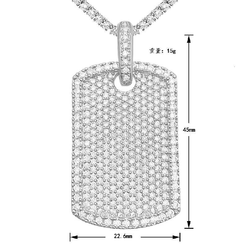 Hot Sale New S925 Silver Inlaid Moissanite square Personalized Pendant