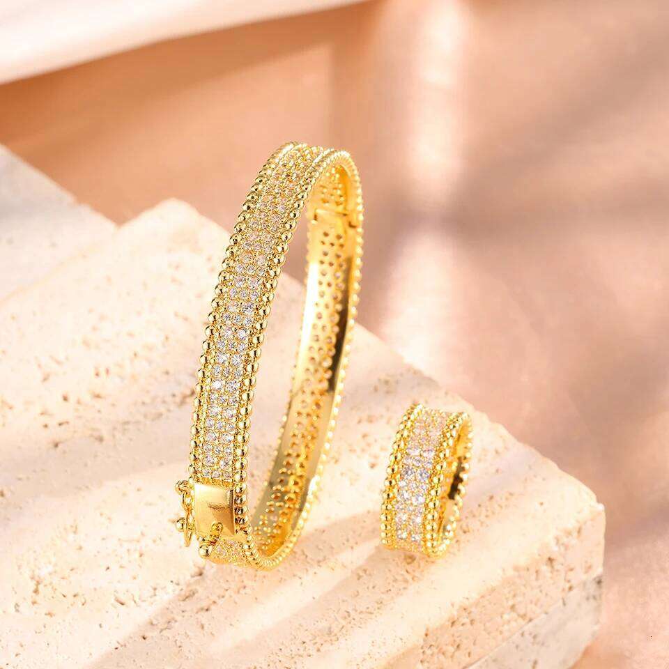 ZAKOL Luxury Micro-inlaid Zirconia Bracelet Ring with Round Beaded Edges Buling Aesthetic Engagement Wedding Jewelry