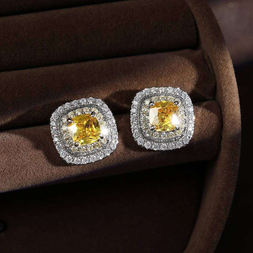 ZAKOL Simple Square-shaped Stud Earrings for Women Inlaid Shiny CZ Versatile Ear Piercing Accessories Fashion Jewelry Gift