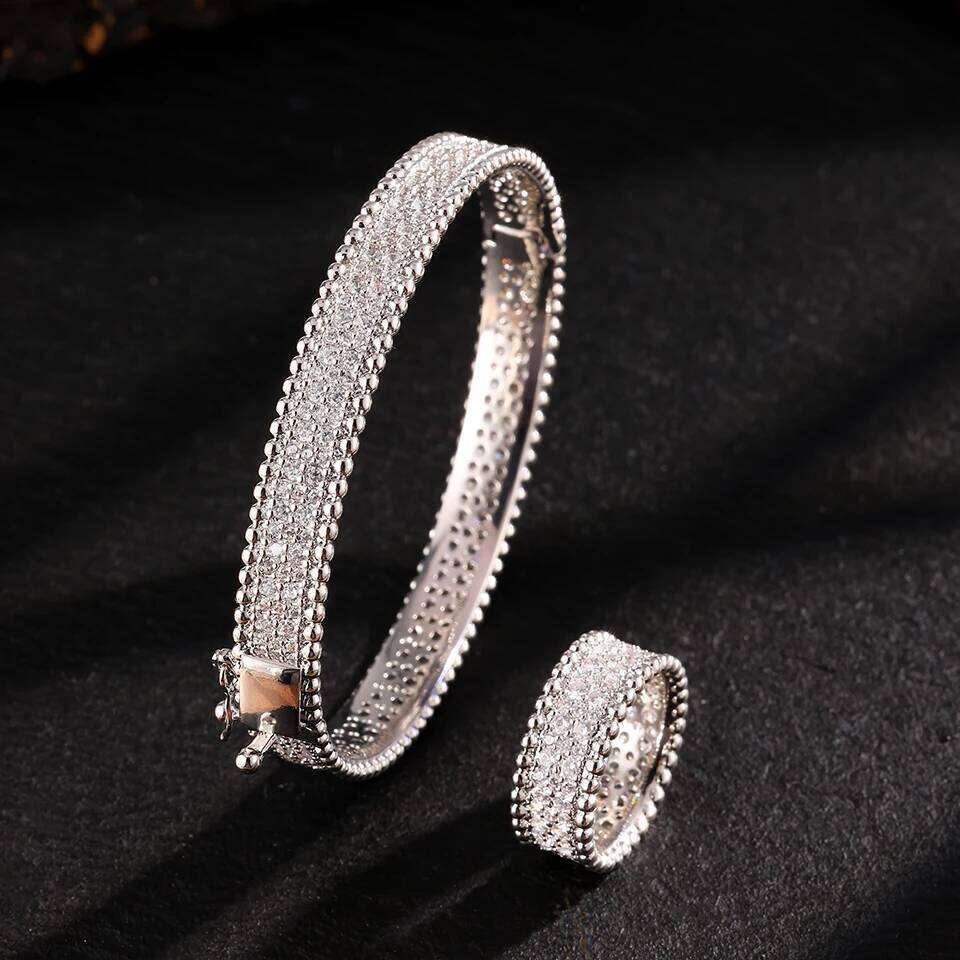 ZAKOL Luxury Micro-inlaid Zirconia Bracelet Ring with Round Beaded Edges Buling Aesthetic Engagement Wedding Jewelry