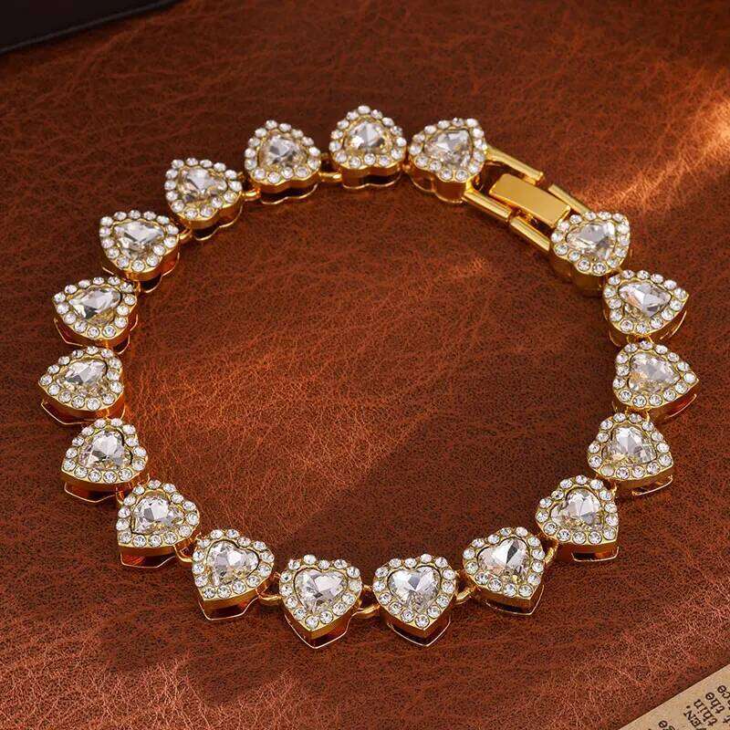 ZAKOL Fashion Trendy Heart Bangle Set for Women Luxury Zircon Crystal Stainless Steel Bracelet Christmas Holiday Gift