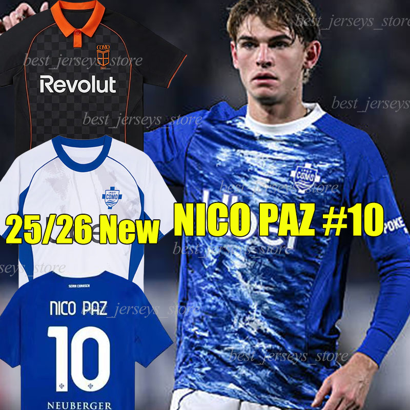 4XL 25/26 ComoS 1907 NICO PAZ Soccer Jerseys MORATA DOUVIKAS DA CUNHA KUHN CUTRONE A.DIAO IVAN JESUS.R GABRIELLONI ADDAI S.ROBERTO BATURINA Men kids Kit football shirts