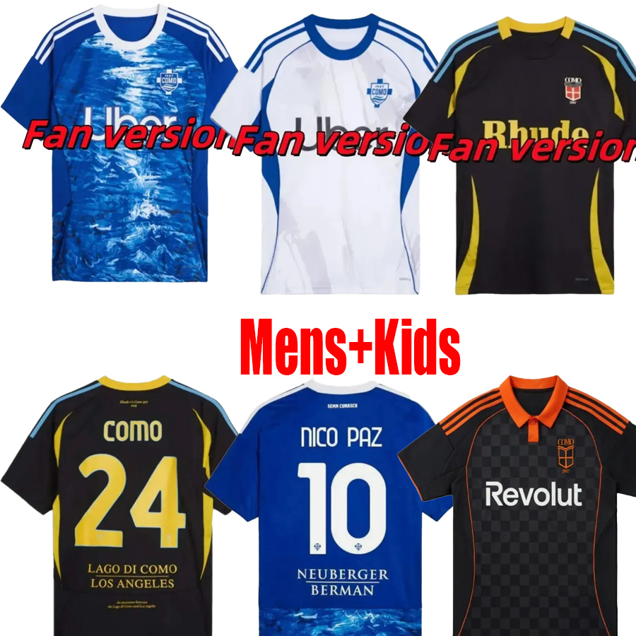25 26 NICO PAZ COMO Soccer Jerseys MAGLIA STREFEZZA CUTRONE BELOTTI home away Home Black Away 2025 2026 Football shirtS