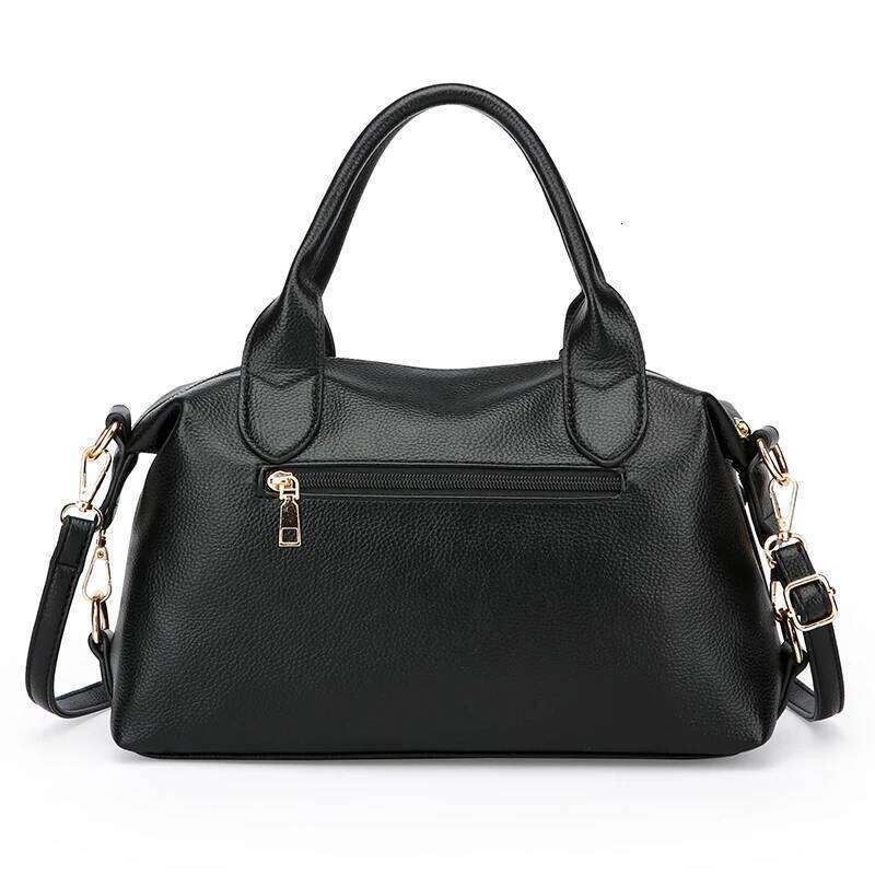 Genuine Brand Soft Leather Shoulder For Women Casual Tote Bag Female Solid Color Purse Simple Design Handbag Commuting Sac