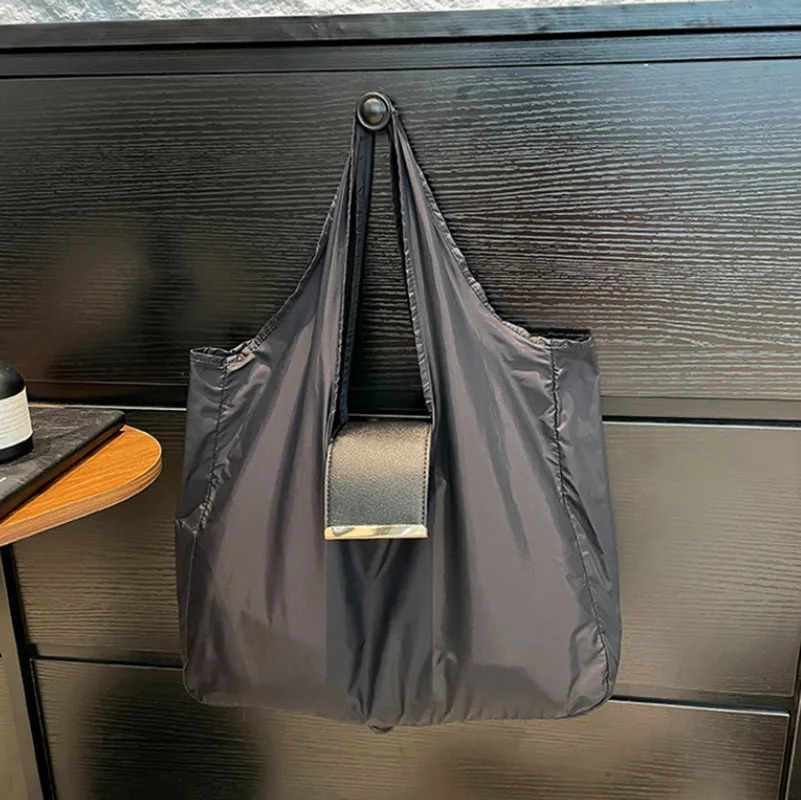 1PCS PU Polyester High Quality Hanging Bag for Shopping Large Capacity Foldable Portable Shopping BagStorage bag 251225