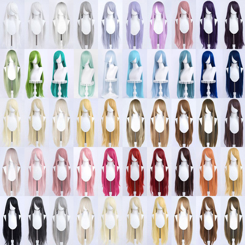 Wholesale 100cm Straight Wigs for Cosplay in Multiple Colors MSN Peluca Synthetic Anime Heat-Resistant Wigs