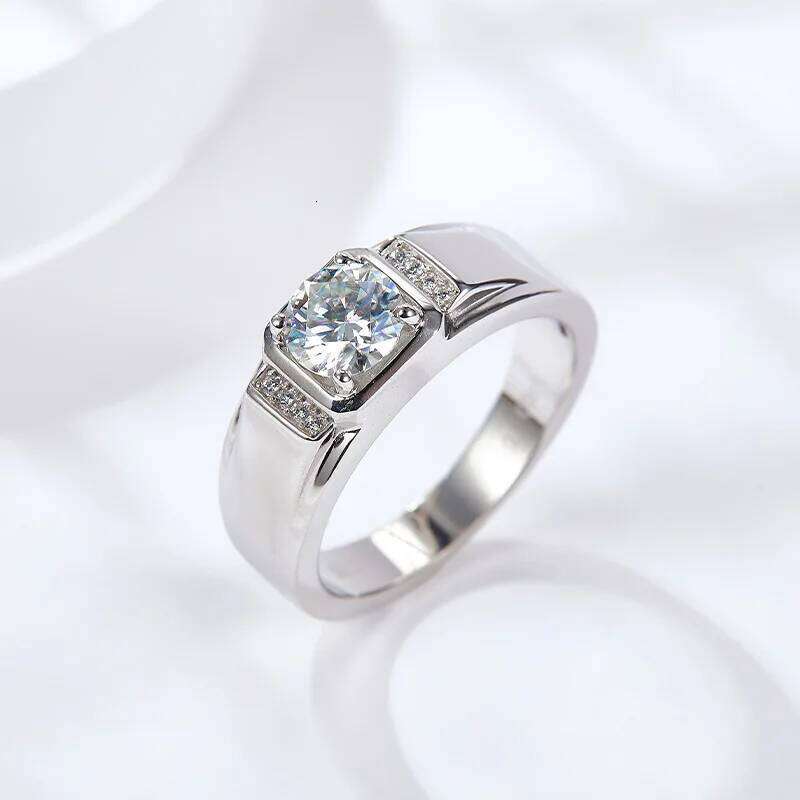 1ct D Color Moissanite Ring For Women 925 Sterling Silver with White Gold Plated Lab Diamond Engagement Wedding Band Jewelry 9da