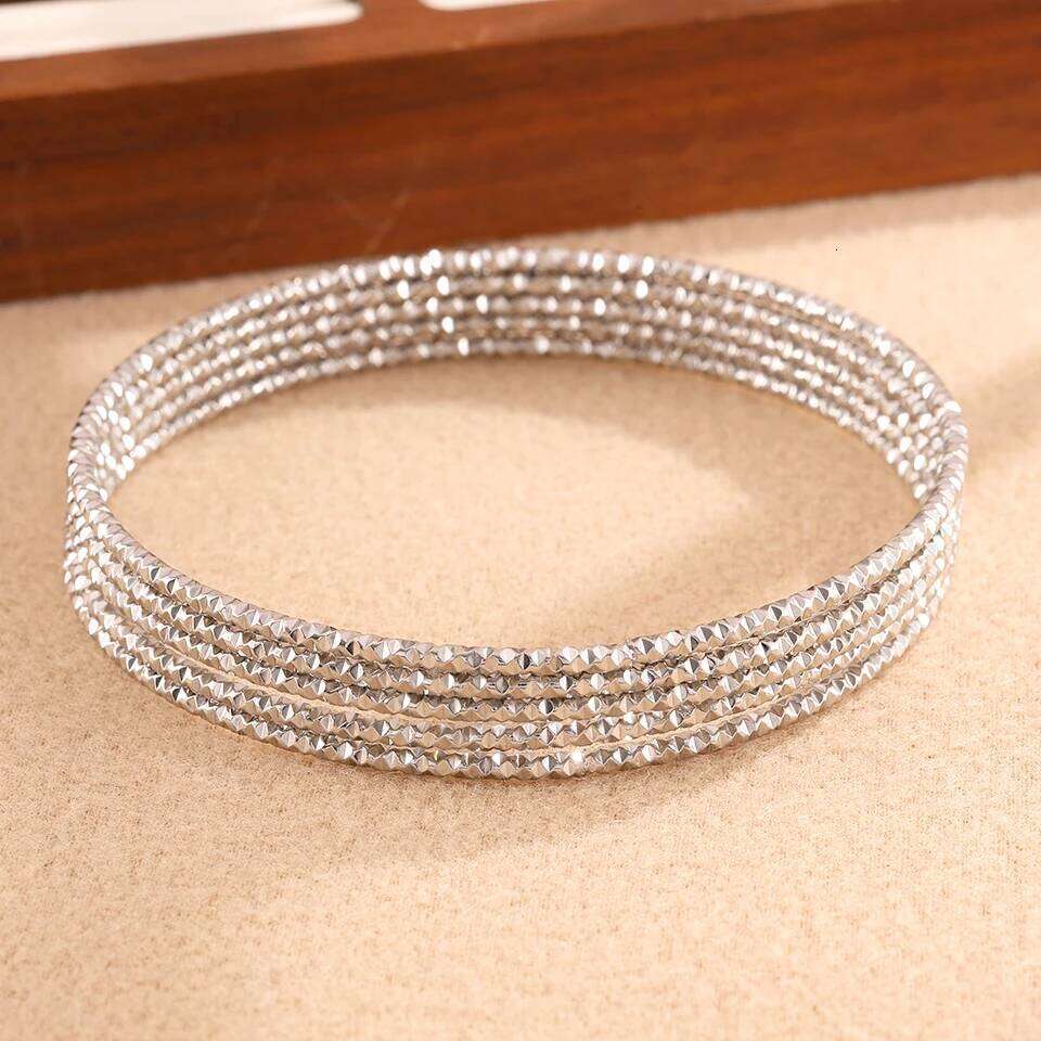 ZAKOL 5pcs/set Gorgeous Stainless Steel Thin Bracelet Set Slivery/Golden Non-fading Stacked Bangle Versatile Jewelry Gift